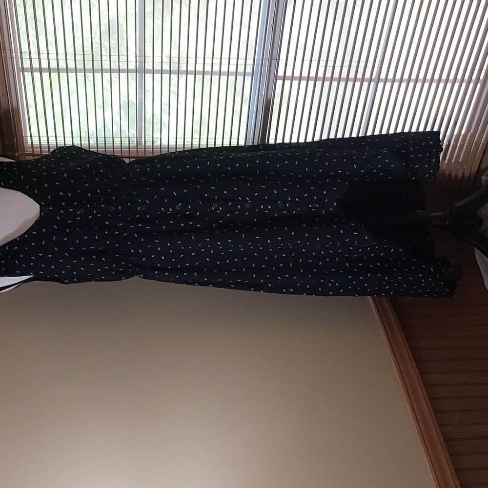 NWT black dress with floral motif by True Craft